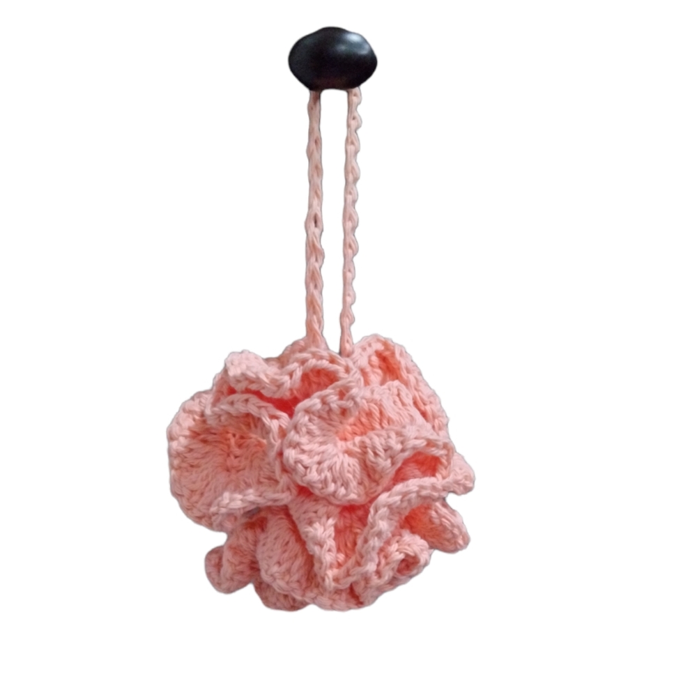 Crochet Pink Bath Pouf
